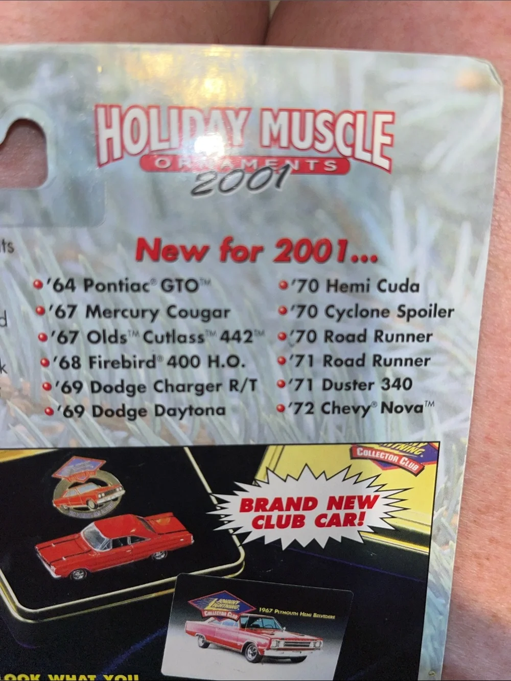 NWT Johnny Lightning Holiday Muscle 2001 Teal Ornament Car